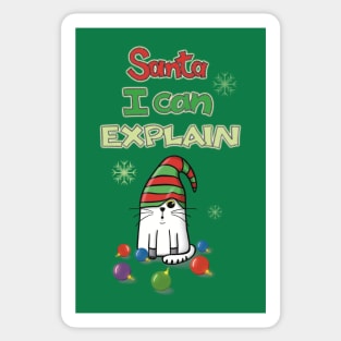 Funny Christmas Cat - I Can Explain! Sticker